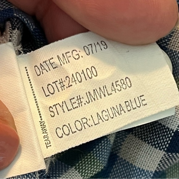 Johnnie O Yellowstone Shirt Plaid Button Down Laguna Blue Preppy Classic X Large - Picture 8 of 9